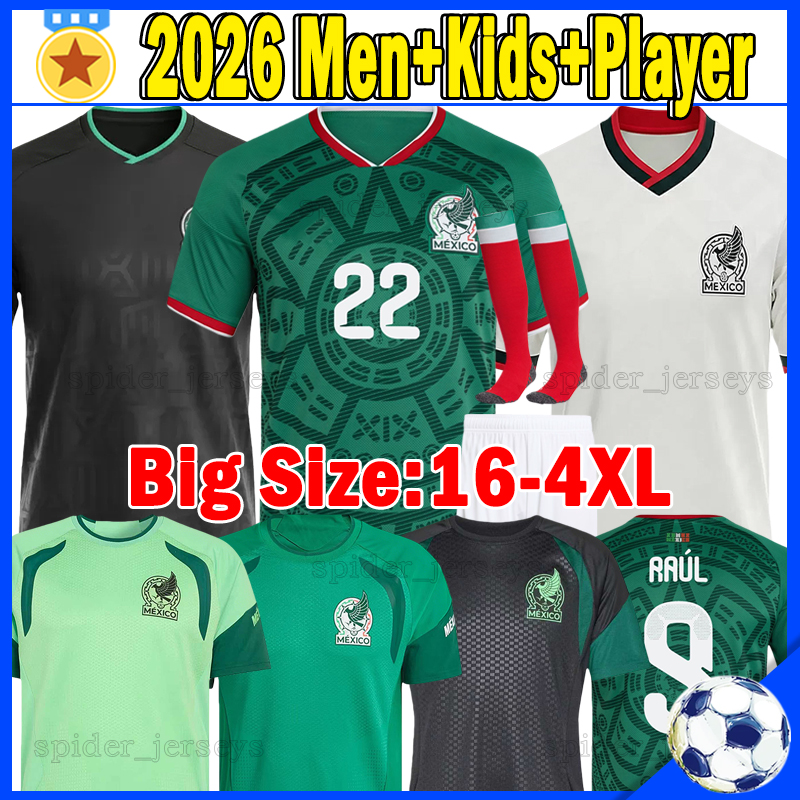 4XL 5XL 2025 Mexico soccer jerseys Gold Cup RAUL C.MONTES S.GIMENEZ A.SEPULVEDA 25 26 player version Copa America goalkeeper Football Shirts L.MALAGON Men Kids Kits set