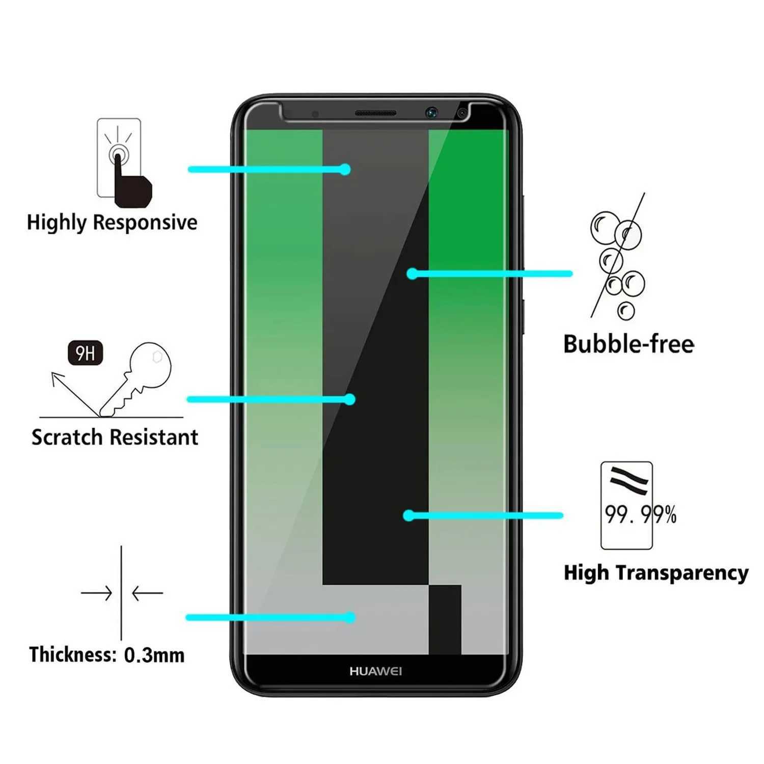 2/4Pcs SCREEn Protector Glass Film For Mate 10 Lite 10 Pro Tempered Glass G251218