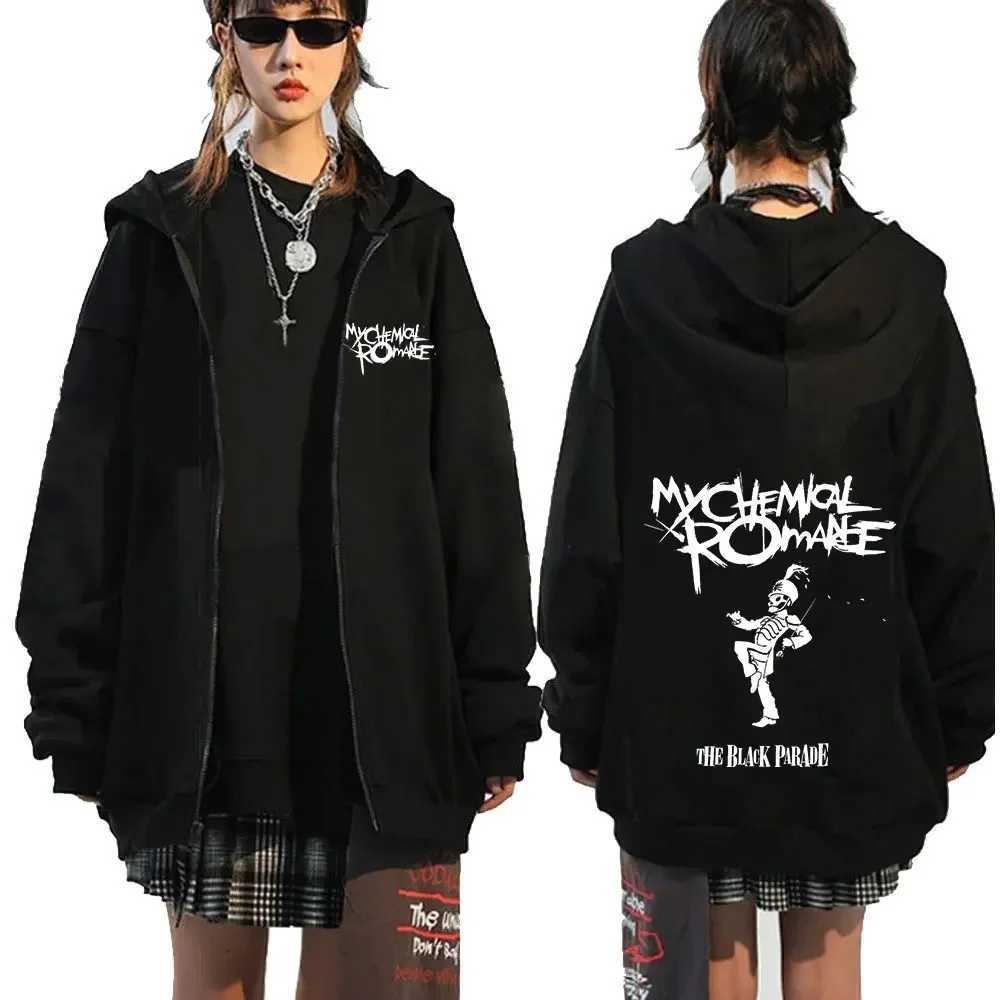 My Chemical Romance Mcr Dead Zipper Hoodie Black Parade Punk Emo Rock Zip Up Sweatshirt Mens Fashion Vintage Hip Hop Hoodies X251218
