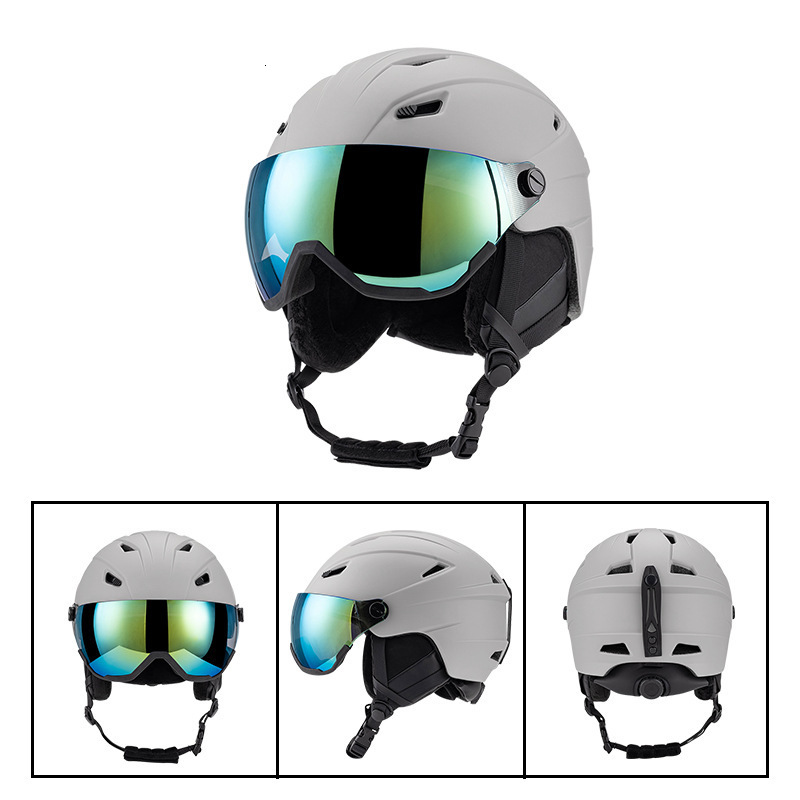 New Ski Helmet and Goggles Set for Sports Outdoor Unisex One-piece Molded Warm Anti-fall Skiing