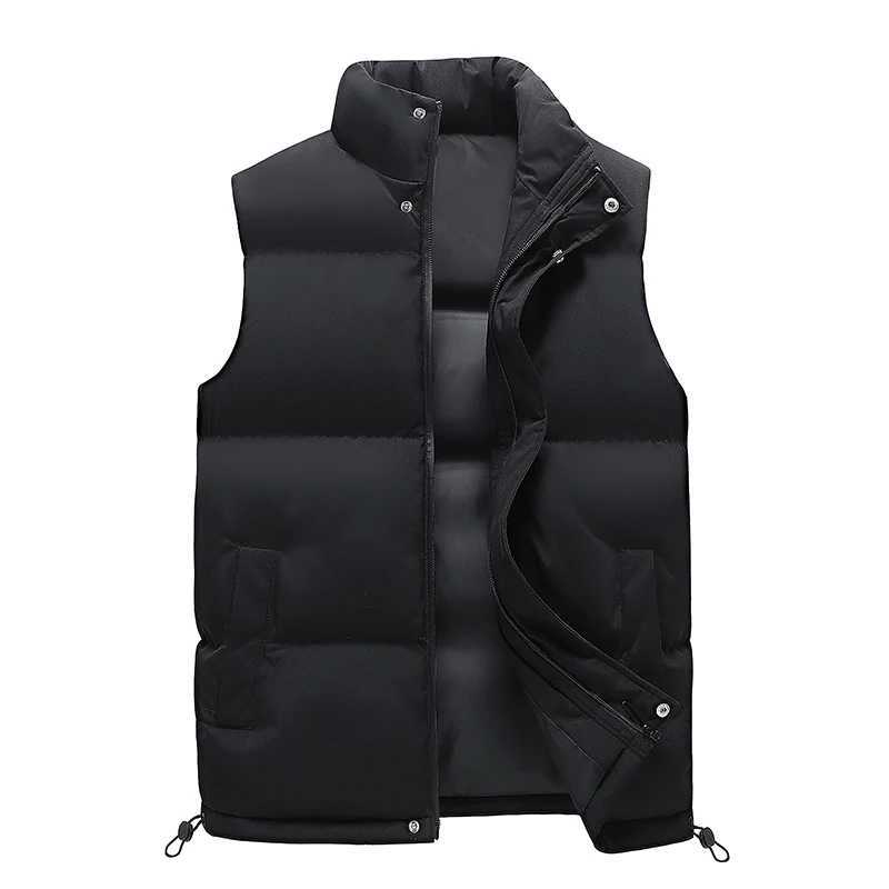 Winter Outdoor THiCK Warm Solid Color Stand up Collar Loose Versatile VEST Casual Fashion Trendy Warm Heated VESTG251218
