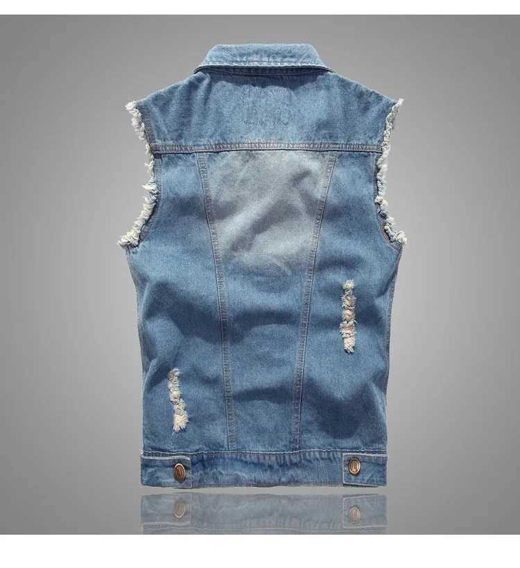 2025 Spring and Autumn New denim vest mens Korean version sleeveless camisole slim fit summer denim vest top plus size trendG251218