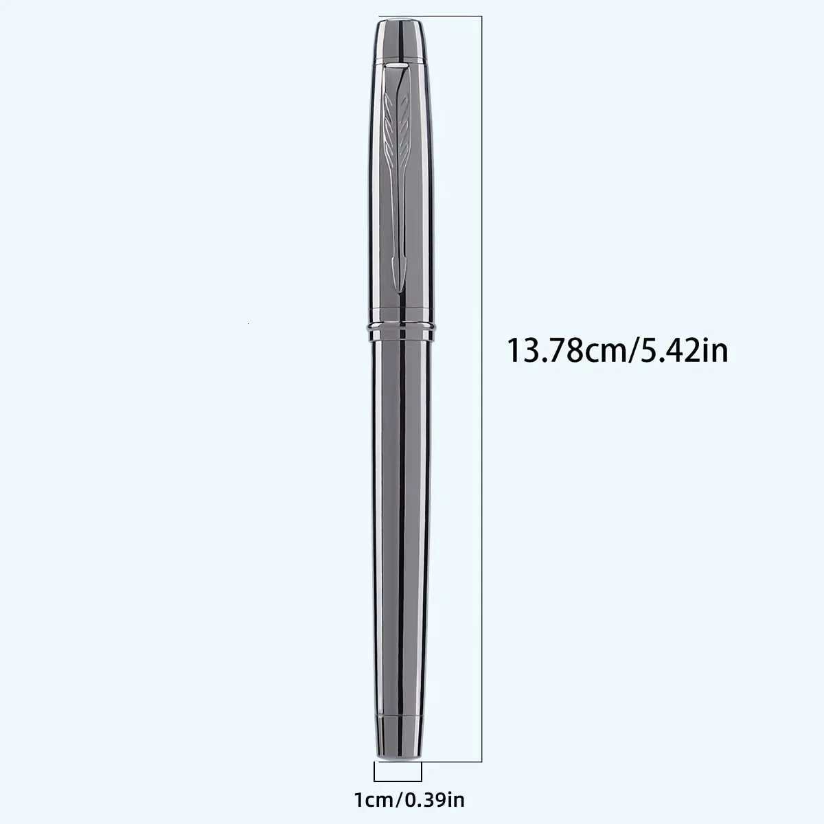 1 Pc Silver Gray High-end Business Metal Pen Lridium Pen Tip Medium size 05mm For School ro Off Daily Writing Y251218