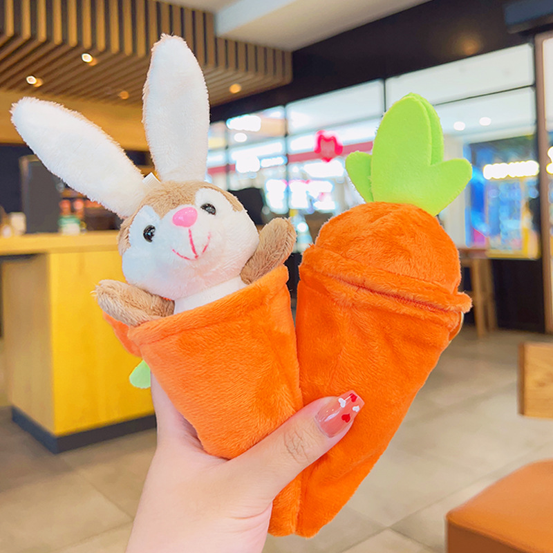 Transform into a carrot rabbit plush toy wholesale backpack keychain cartoon doll keychain ornament