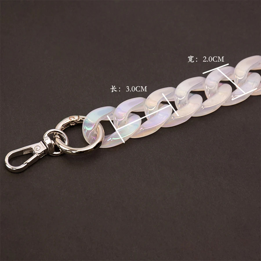 DIY Chunky Acrylic Chains Strap For Handbag Shoulder Crossbody Bag Clear Big Resin Chain For Jewelry AB Colorful Bag Accessories 251217