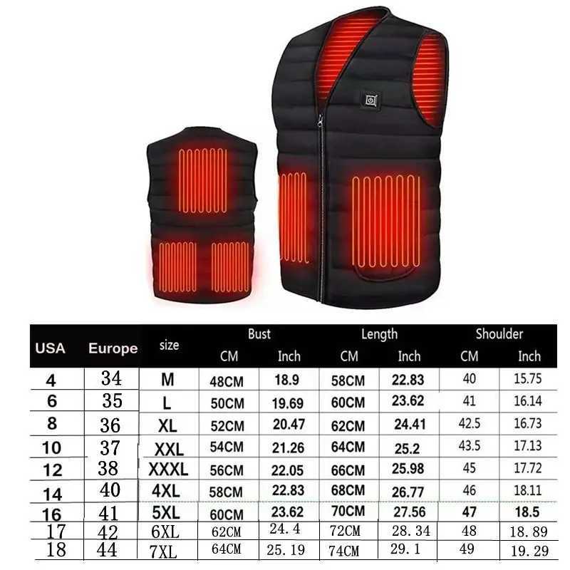 Men Autumn winter Smart heating Cotton Vest 9 area Heated V neck vest Women Outdoor Flexible Thermal Winter Warm Jacket M-7XLG251218