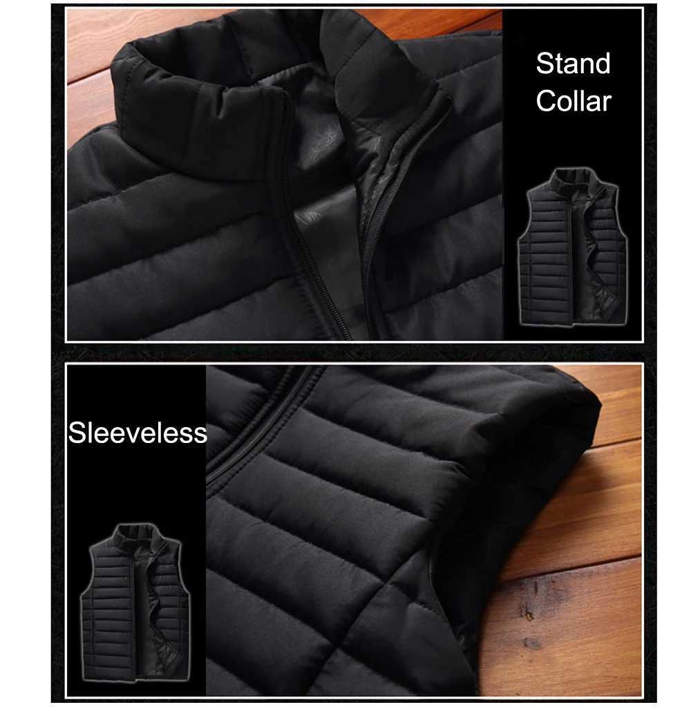 Aiwetin Men Sleeveless Vest Jackets Winter Fashion Male Cotton-Padded Vest Coats Men Stand Collar Warm Waistcoats Clothing 5XLG251218