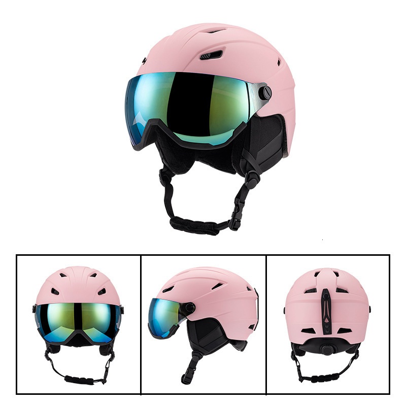 New Ski Helmet and Goggles Set for Sports Outdoor Unisex One-piece Molded Warm Anti-fall Skiing
