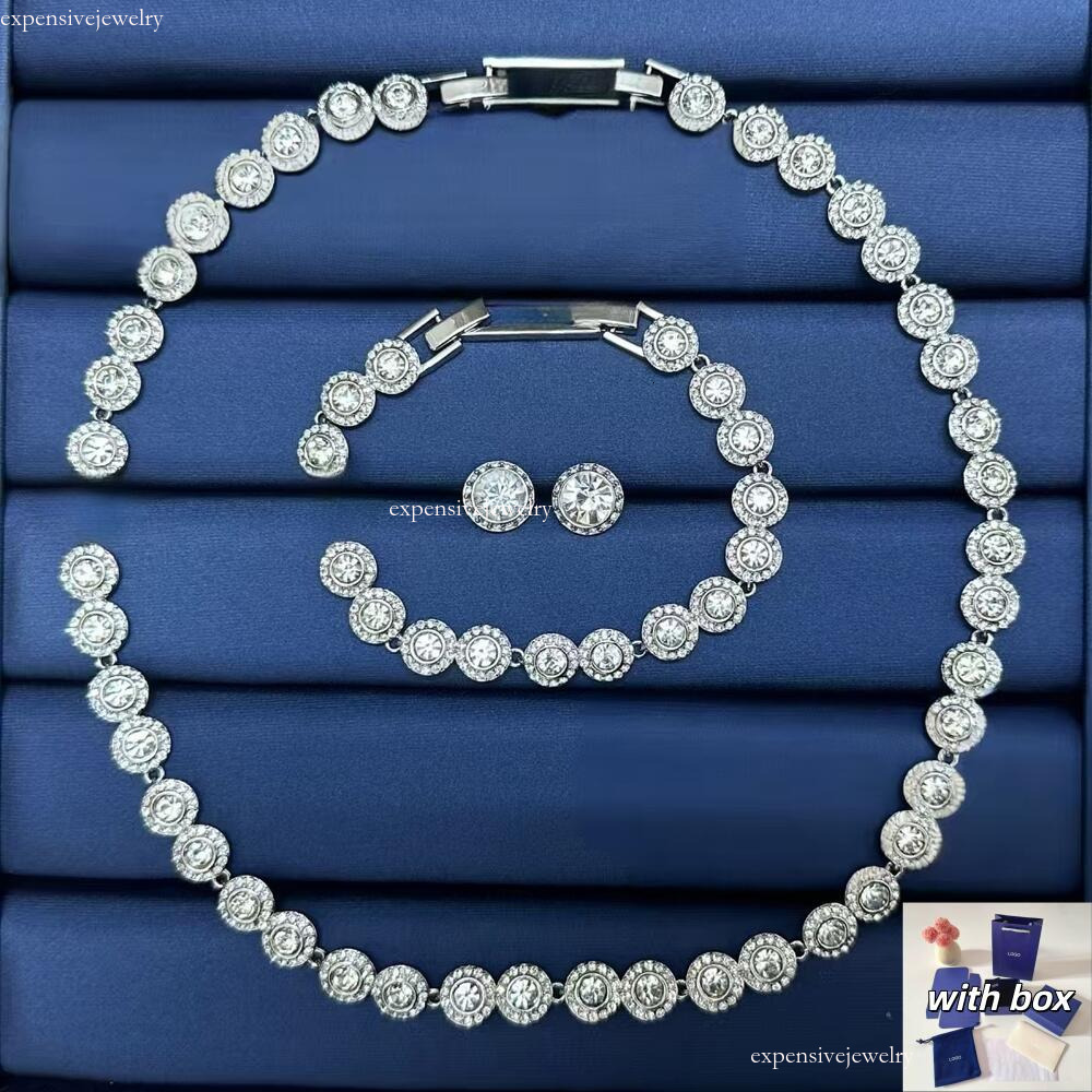 Necklace Designer For Women Swarovkis Necklace Luxury Jewelry Swan Chain Flowing Crystal Womens Swreoskv Necklace Swan Chain Jewelry Necklaces Women Edf