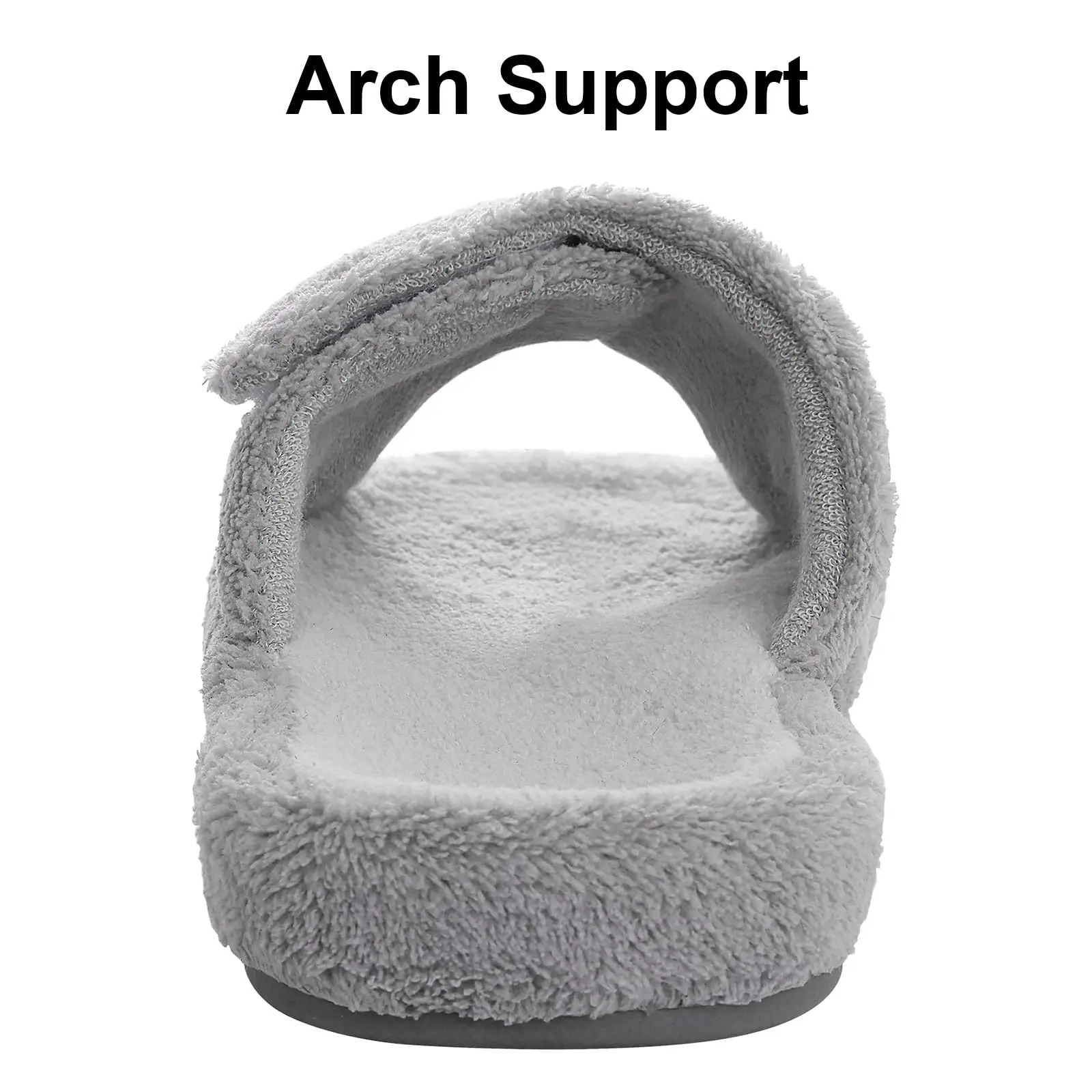 Gacimy Winter Fur Orthopedic Slippers for Women with Arch Support Indoor Adjustable Open Toe House Shoes Lady Bedroom Flat Slide 251031