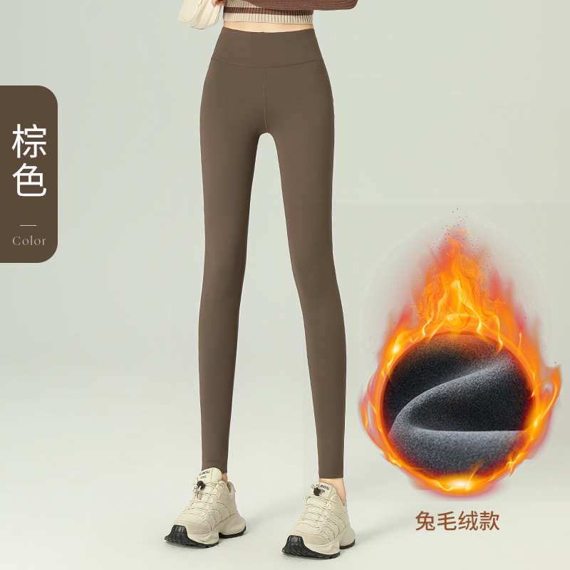 2025 Women's High-Waisted Slimming Fleece-Lined Thermal Cropped Gray Shark Leggings for Fall & Winter, Outerwear Style