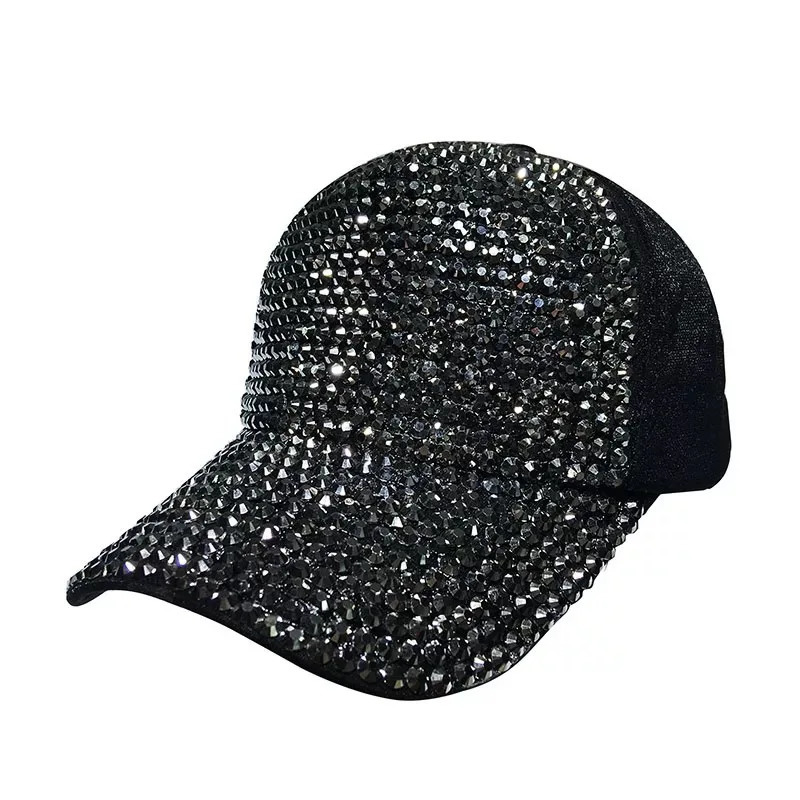 Womens Studded Rhinestone Baseball Cap Adjustable Sparkle Bling Sun Hat 251217 - view 6