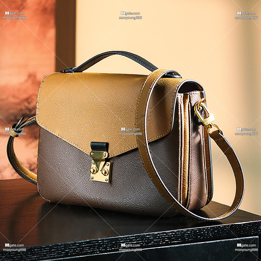12A Upgrade Mirror Quality Designer Small Metis Bags for Women 25cm Messenger Handbags Coated Canvas Cowhide Shoulder Bag Brown Crossbody Purse with Box M44876