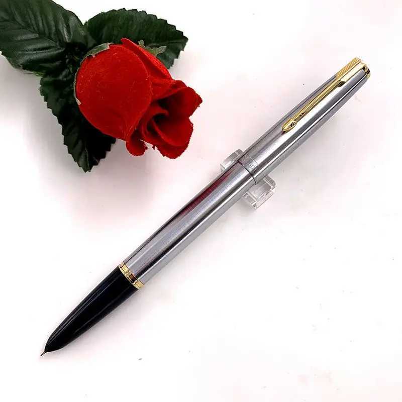 WingSung 601 Fl Steel Vacuum Piston Fountain Pen With Hooded Nib Stationery School Off Supplies Writing Fluent Ink Pen Gift Y251218
