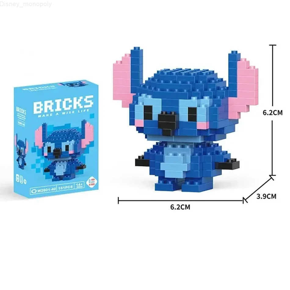 Disney LiLo Stitch Toys Building Blocks Pikechu lega Anime Cartoon Character Model Building Blocks Toy for children Gift H2512181