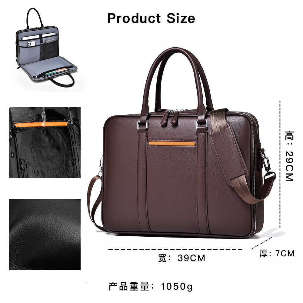 2026 New Luxury Cow Genuine Leather Business Mens Briefcase Male Shoulder Bag Men Messenger Laptop Computer Designer Bag K251128