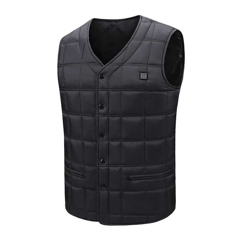 New Winter Fashion Versatile 5-Zone Intelligent Heating VEST For Men Outdoor WarmTH USB Heating Waistcoat Coat No BankG251218