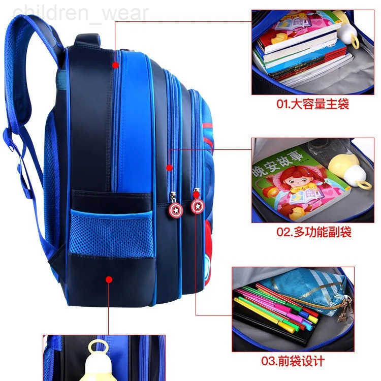 Disney 3D Spider Man Student Back To School Book Bags Kids Schoolbag Boys Mochila Children Waterproof Kindergarten Backpack H251218