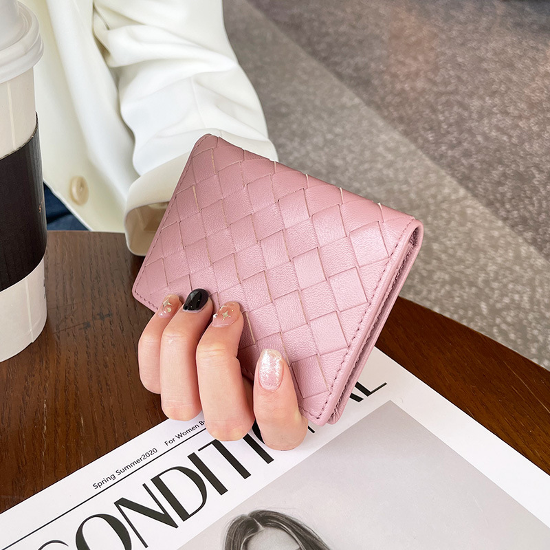 new style women's genuine holder sheepskin hand-woven card case document bag business