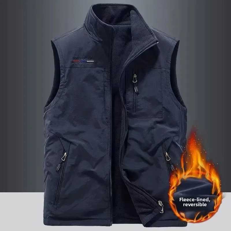 Men Outdoor Sports Leisure Windproof BreaTHable Sleeveless THiCK VEST Fashionable and BreaTHable Warm VEST ComfortG251218