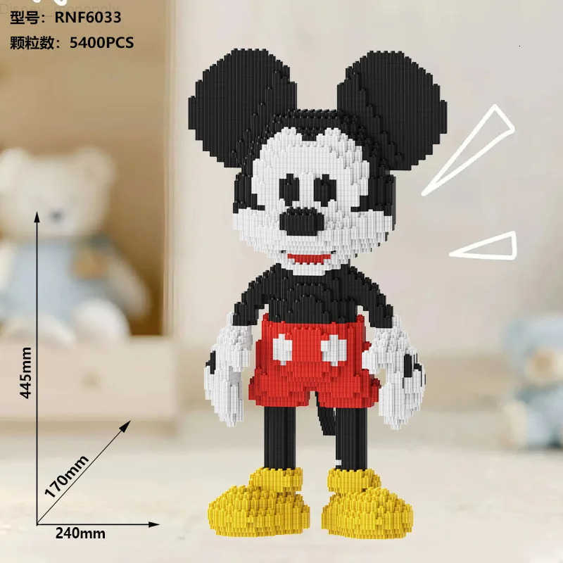 Disney 45cm Mickey Micro Particle Building Blocks Cartoon Cute Puzzle Toys Decorative Accessories Birthday Gift H251218