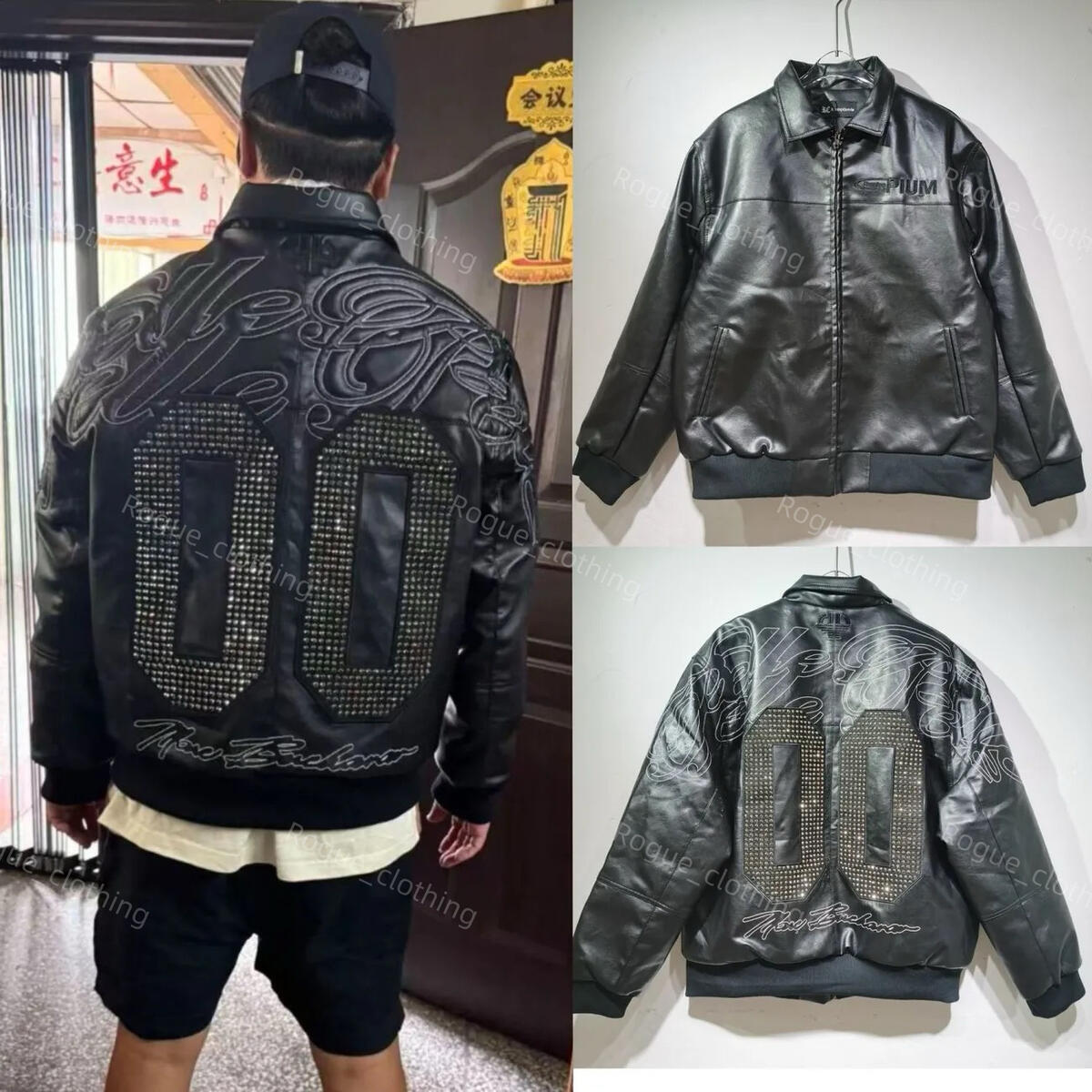 Pelle Pelle Leather Jackets Diamond Encrusted Eagle Leather Jacket Wide Sheep Leather Windbreak Bomber Jackets 1978 Mens Jacket Pelle Pelle Limited Edition 3e5