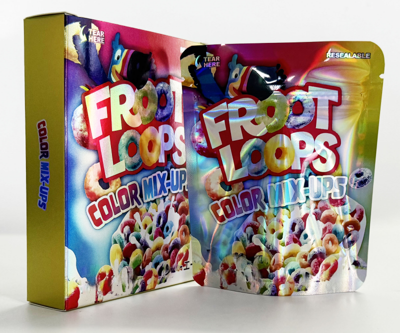 3.5g custom mylar bags with display box cali style packaaging bags stand up zipper pouch for food snack storage bulk discount