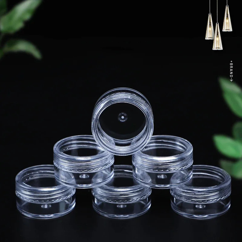 100pcs 2g/5g/10g Empty Plastic Jar Pots Transparent Sample Bottles Eyeshadow Cream Lip Balm Container Portable Makeup Jar 251217