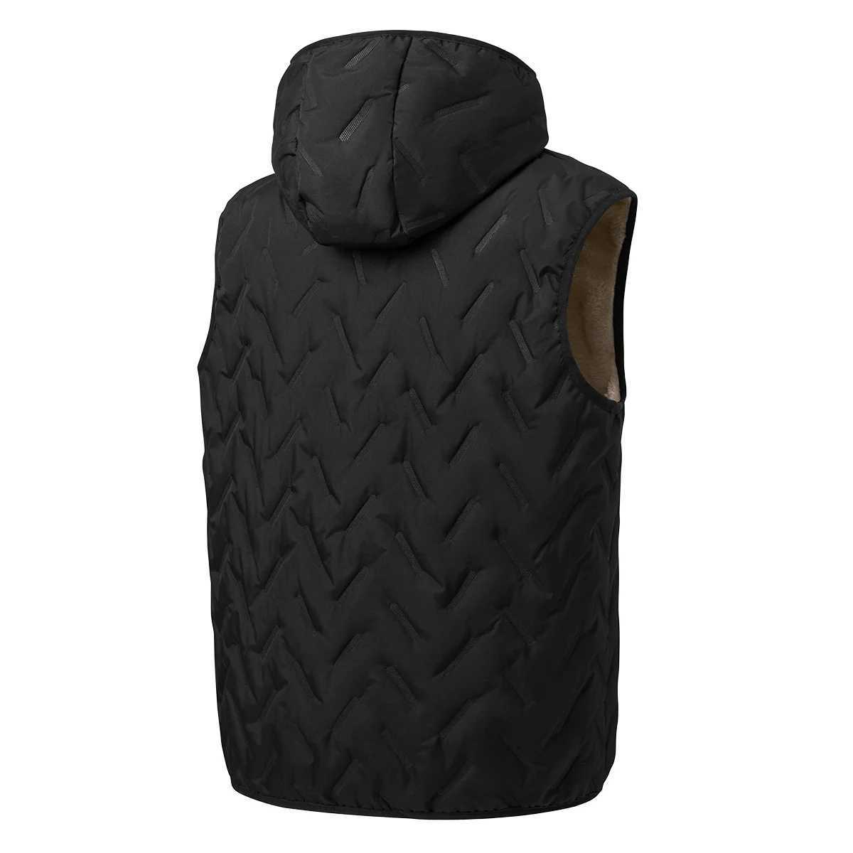 Mens autumn and winter thickened down vest with hood comfortable and warm suitable for daily life shopping and travelG2512181