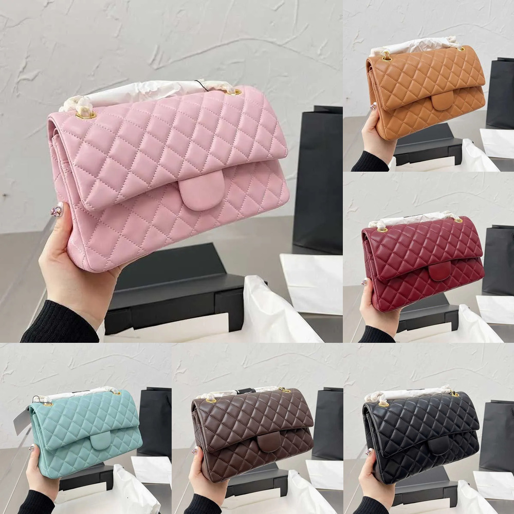 Evening Bags Cross Body 22Ss ladies Double purse Classic Medium Flap Quilted Bag Gold sliver Hardware Turn Lock Crossbody Women Shoulder Handbag 25cm Designer WS