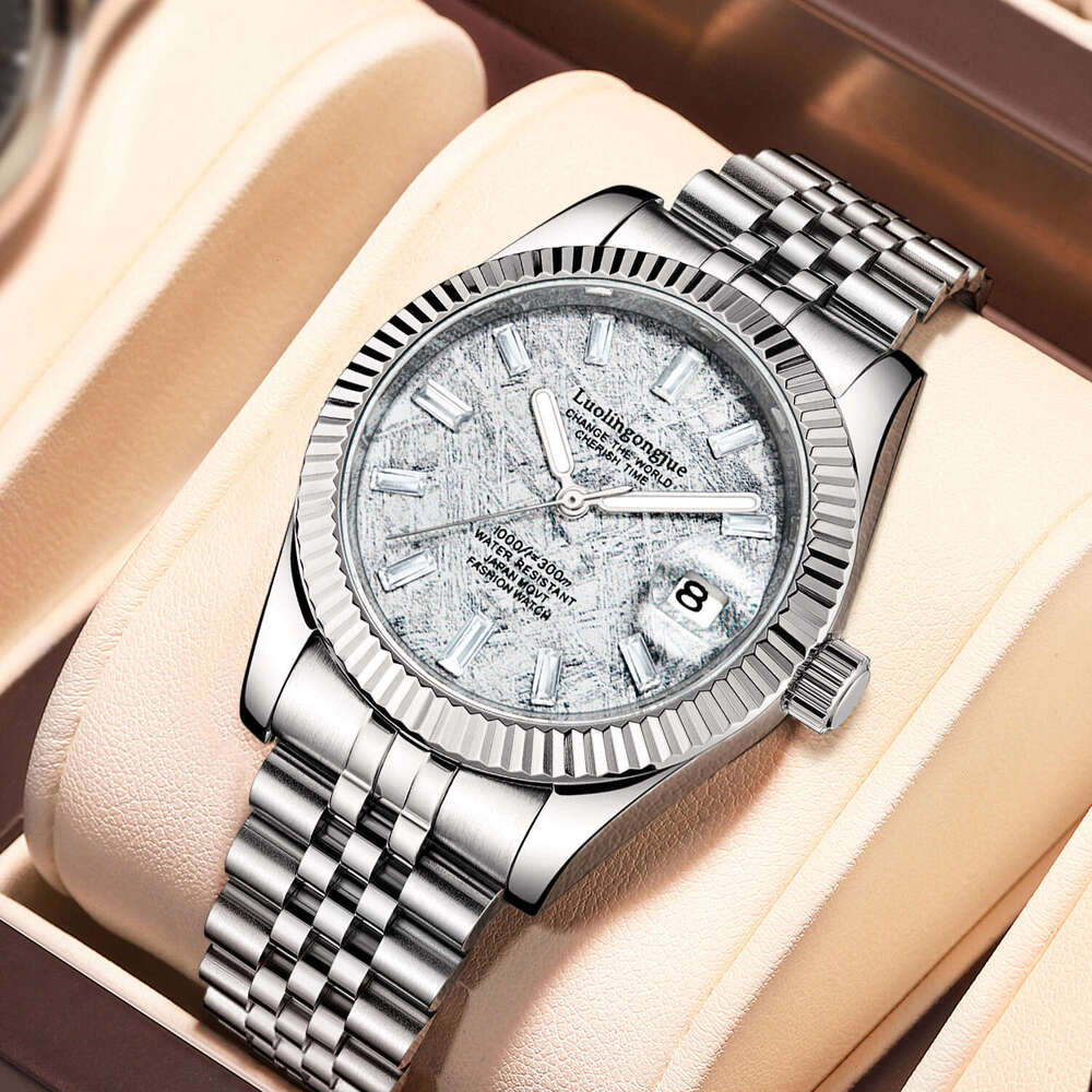 meteorite plate duke of lorraine 1988 mens fully automatic mechanical skeleton calendar stainless steel watch factory wholesale mechanical watch desig