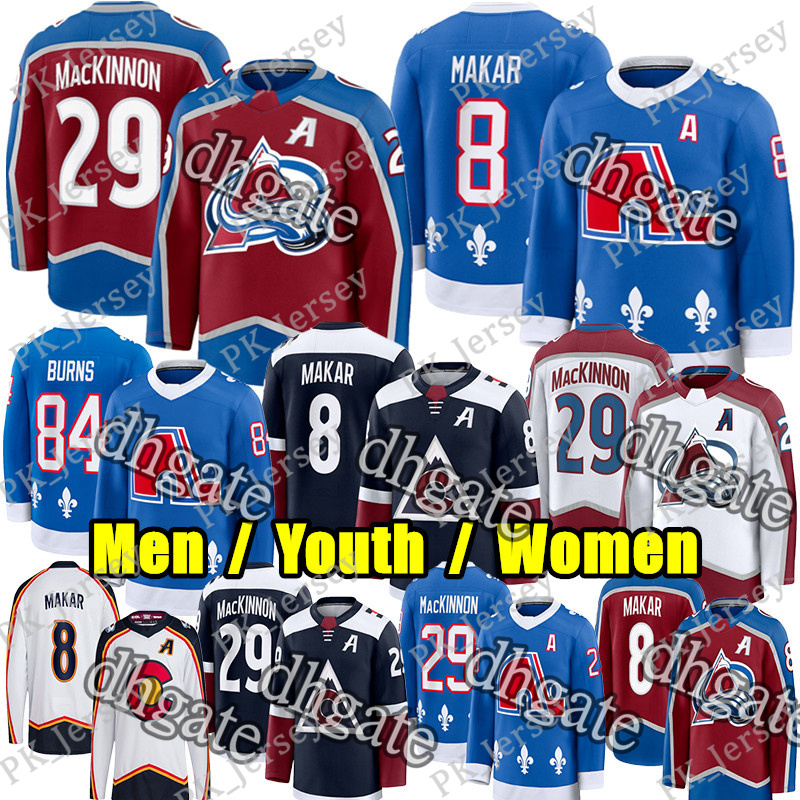 #29 Nathan MacKinnon colorado hockey jersey avalanches jersey #8 Cale Makar Martin Necas Gabriel Landeskog Artturi Lehkonen Burns Roy Nichushkin Devon Toews jerseys