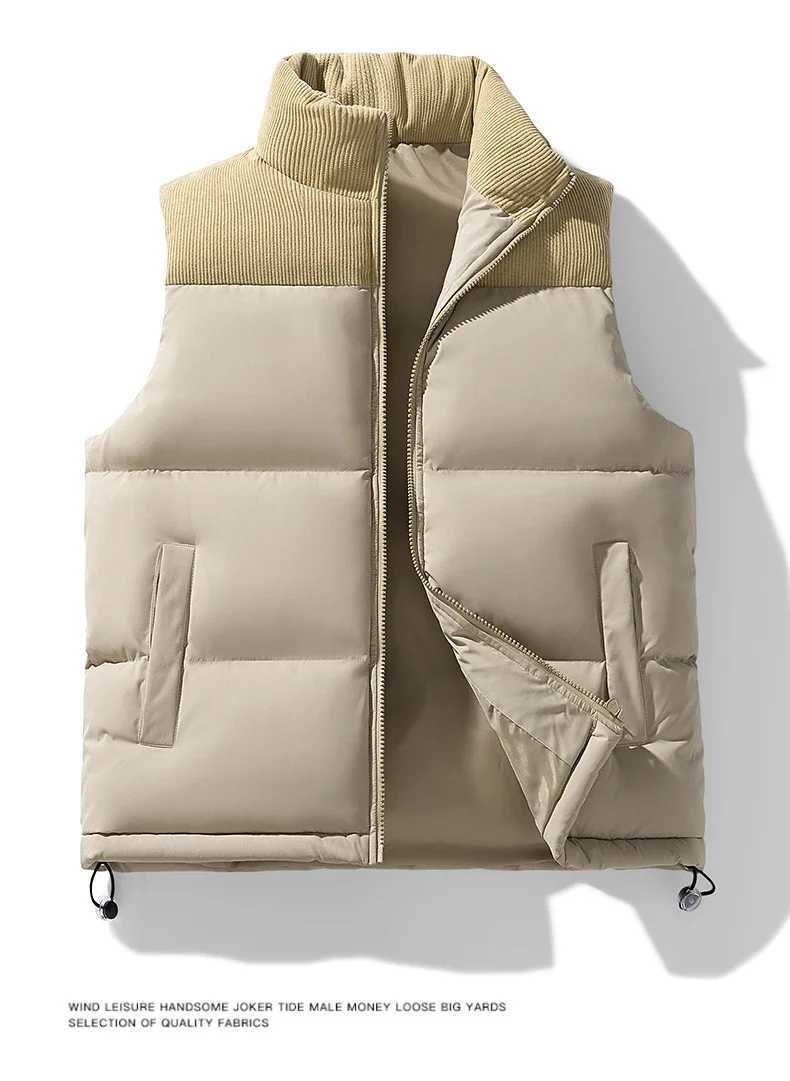 2025 Mens Vests Loose Casual Sleeveless Jacket Zipper Vests Clothes Men Vest Jackets Thick Vests Male Cotton-Padded CoatsG251218