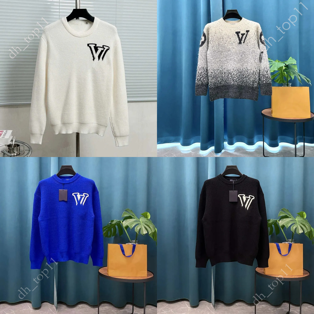 Men's Plus Size Hoodies Sweatshirts jacquard letter knitted sweater in autumn winter acquard knitting machine e Custom jnlarged detail crew neck cotton lv hoodie 9c