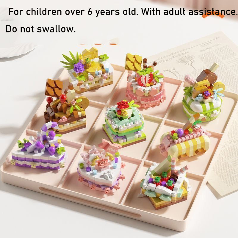 cake Building Blocks 3d-brick kids toy colorful Cake-shaped toys a box 9 piece For users over 6 years old Adult assistance Children's building bl