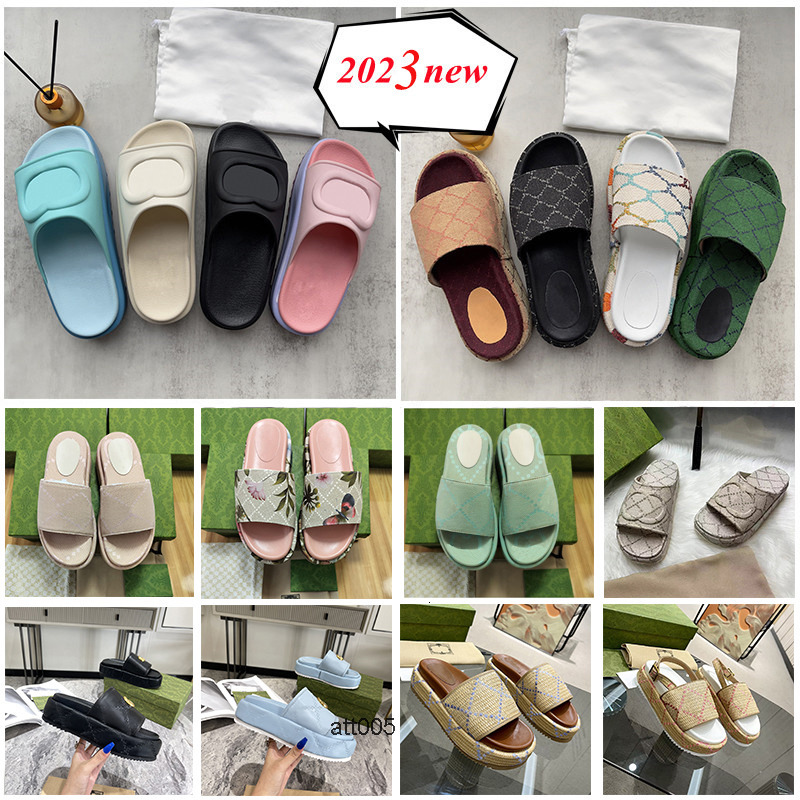2025 womens platform sandals slippers slide fashion designer luxury flat high heels flip flops shoes embroi gg gucciis guccis 9C3O Q9Q7