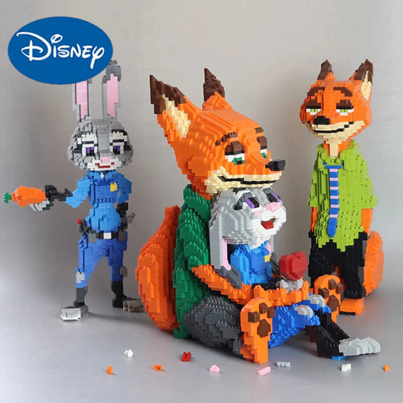 Disney Animal City Diamond Blocks Set - Fox Rabbit Duo Building Model Kit Micro Bricks Cartoon Figure for Adults Teens 14 H251218