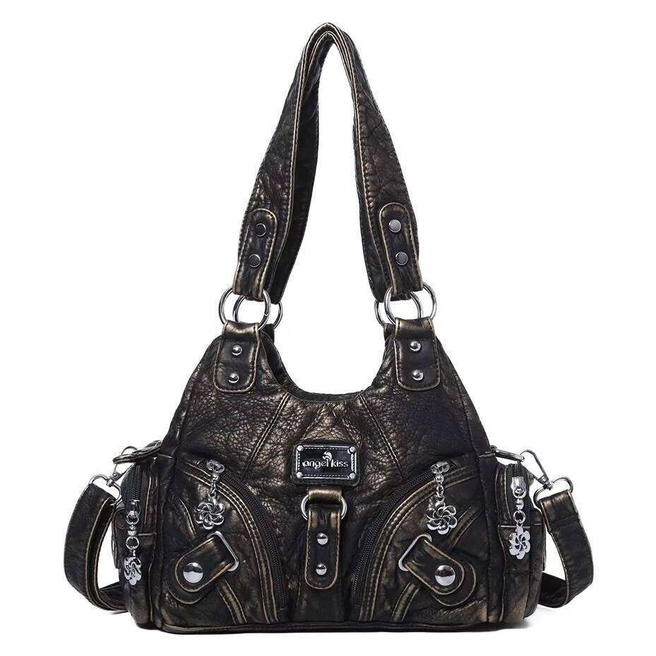 Angel kiss Women Handbags Soft Tote Small Top-handle Fashion Satchel Multi-Pockets Crossbody Shoulder Bag Hobos Phone Pack