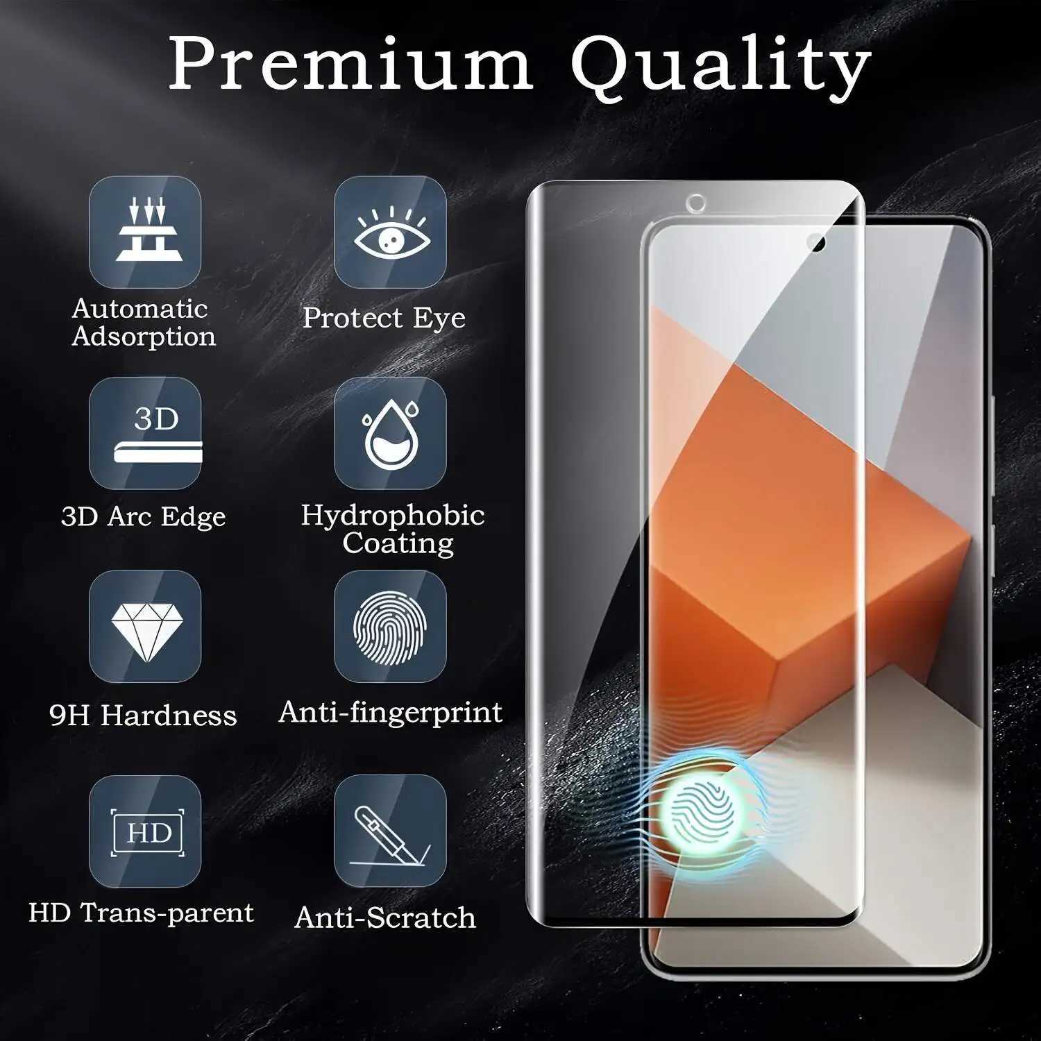 4-Pack for Redmi Note 14 Pro 4G 5G 2-Pack Tempered Glass Screen Protector Curved HD 2-Pack Camera Lens Protective Film G251218