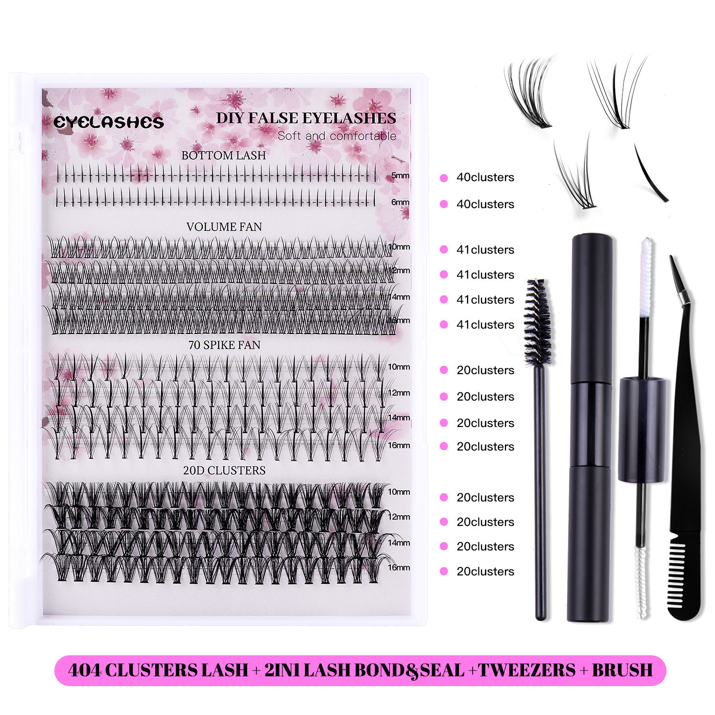 404 Cluster CD Curved Mixed False Eyelashes Realistic Natural Daily Segmented Cluster Eyelashes 250714