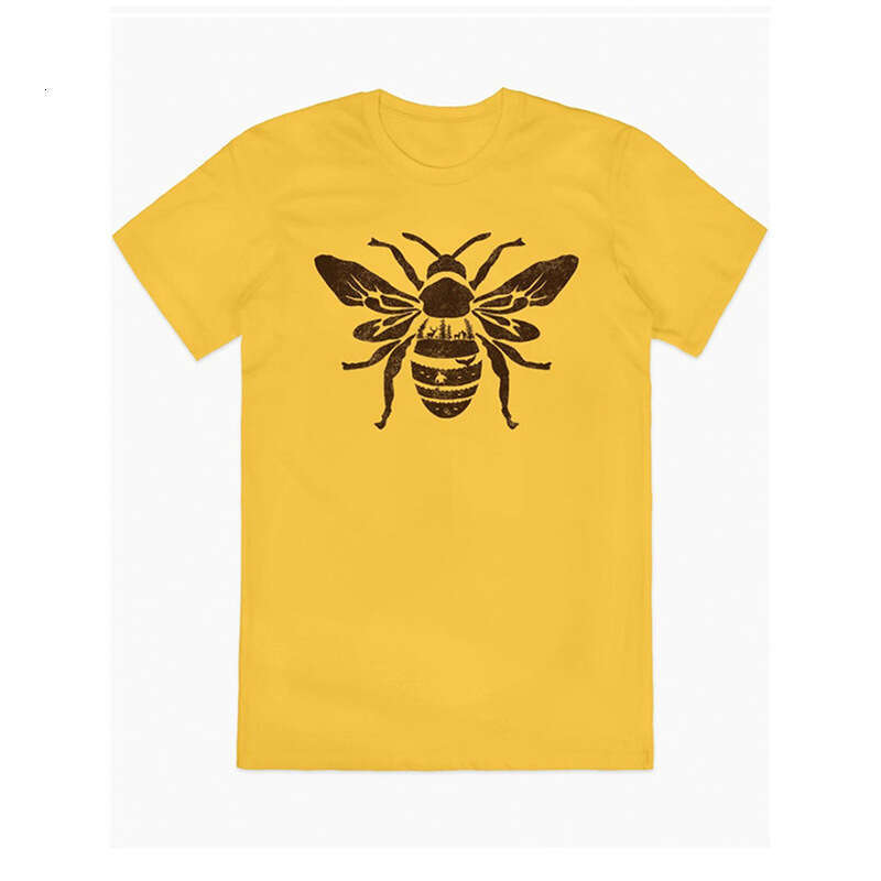 Free Shipping Men's T-Shirt Retro Bee Print T-Shirt Unisex Minimalist Art Graphic Cotton Tee Fashion Bee Lace Wings Breathable Daily Outfit