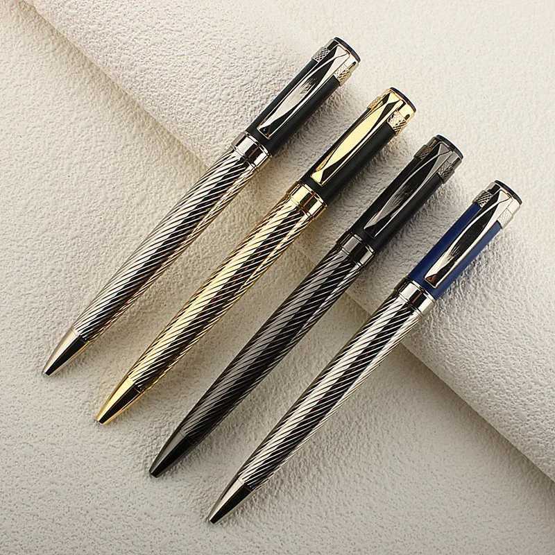Metal Ballpoint Pen With Refills For School Off Stainless Steel Material Ball Pen Blue Refill Ink Y251218