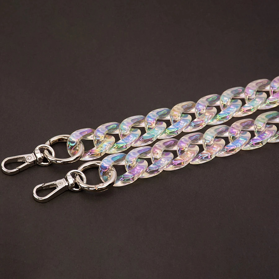 DIY Chunky Acrylic Chains Strap For Handbag Shoulder Crossbody Bag Clear Big Resin Chain For Jewelry AB Colorful Bag Accessories 251217