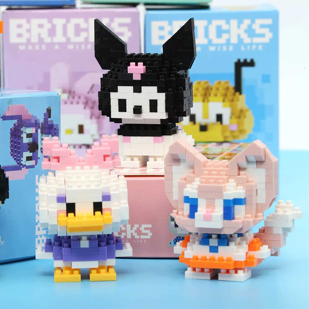 2Disney Anime Princess Building Blocks Stitch Mickey Mouse mini Action toy Figures Blocks Toys Bricks Assemble Toys Kids Gifts H251218112