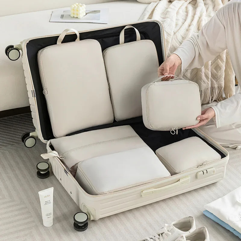 Travel Set Storage 6-piece Set Travel Storage Bag Waterproof Wash and Makeup Bag Clothing Shoes Underwear Lugga 251218