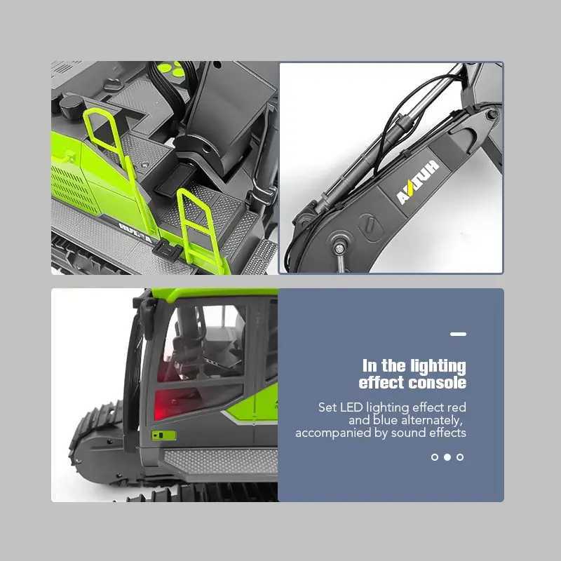 1/14 HUINA 1593 582 RC Excavator Dumper Truck crawler Alloy Tractor Loader 24G Radio Controlled Car Engineering toy for boy G251218
