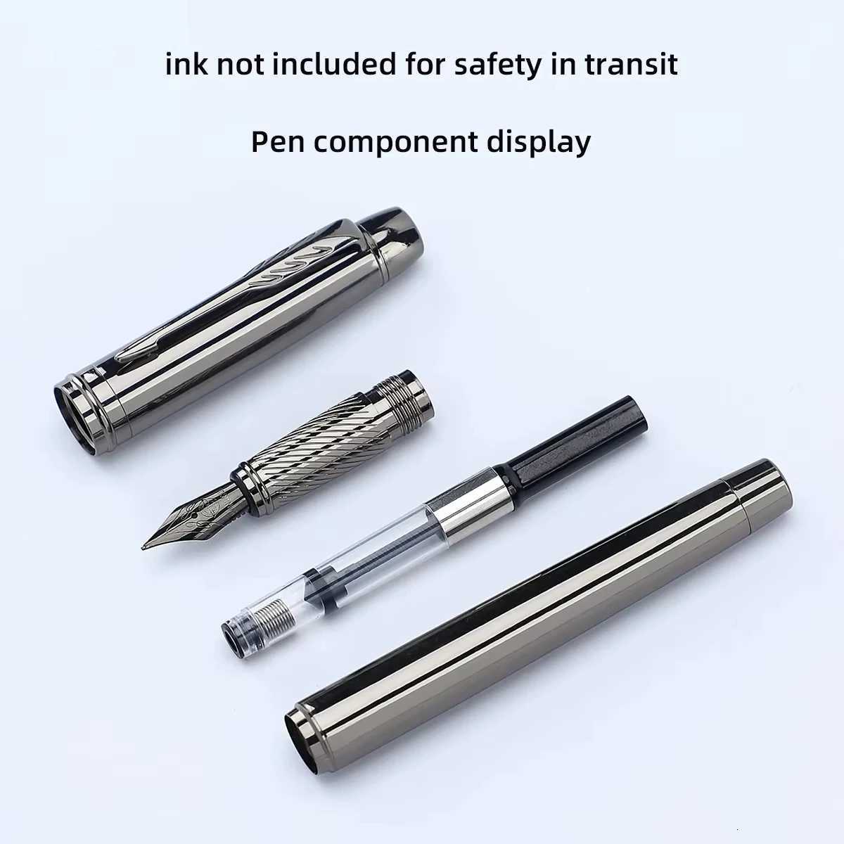 1 Pc Silver Gray High-end Business Metal Pen Lridium Pen Tip Medium size 05mm For School ro Off Daily Writing Y251218