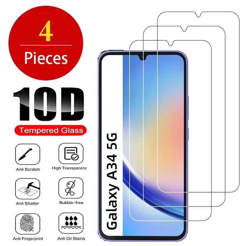 2/4Pcs HD 9H SCREEn Protector for Galaxy A34 5G Tempered Glass Anti-shatter Film G251218