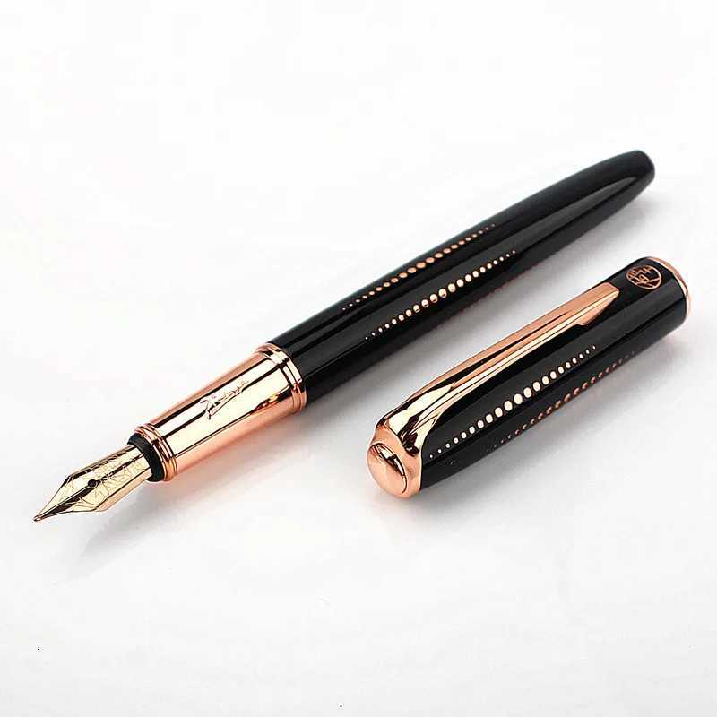 Picasso Metal Black Fountain Pen Iridium Medium Nib 07mm rose gold Clip Writing Off Business School Ink Stationary Gift Pen Y251218