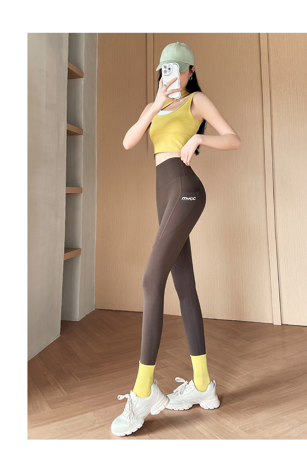 Winter Fleece-Lined High-Waisted Tummy-Control Shark Leggings for Women - Pockets Design, No Camel Toe, Outerwear Slim Fit Leggings